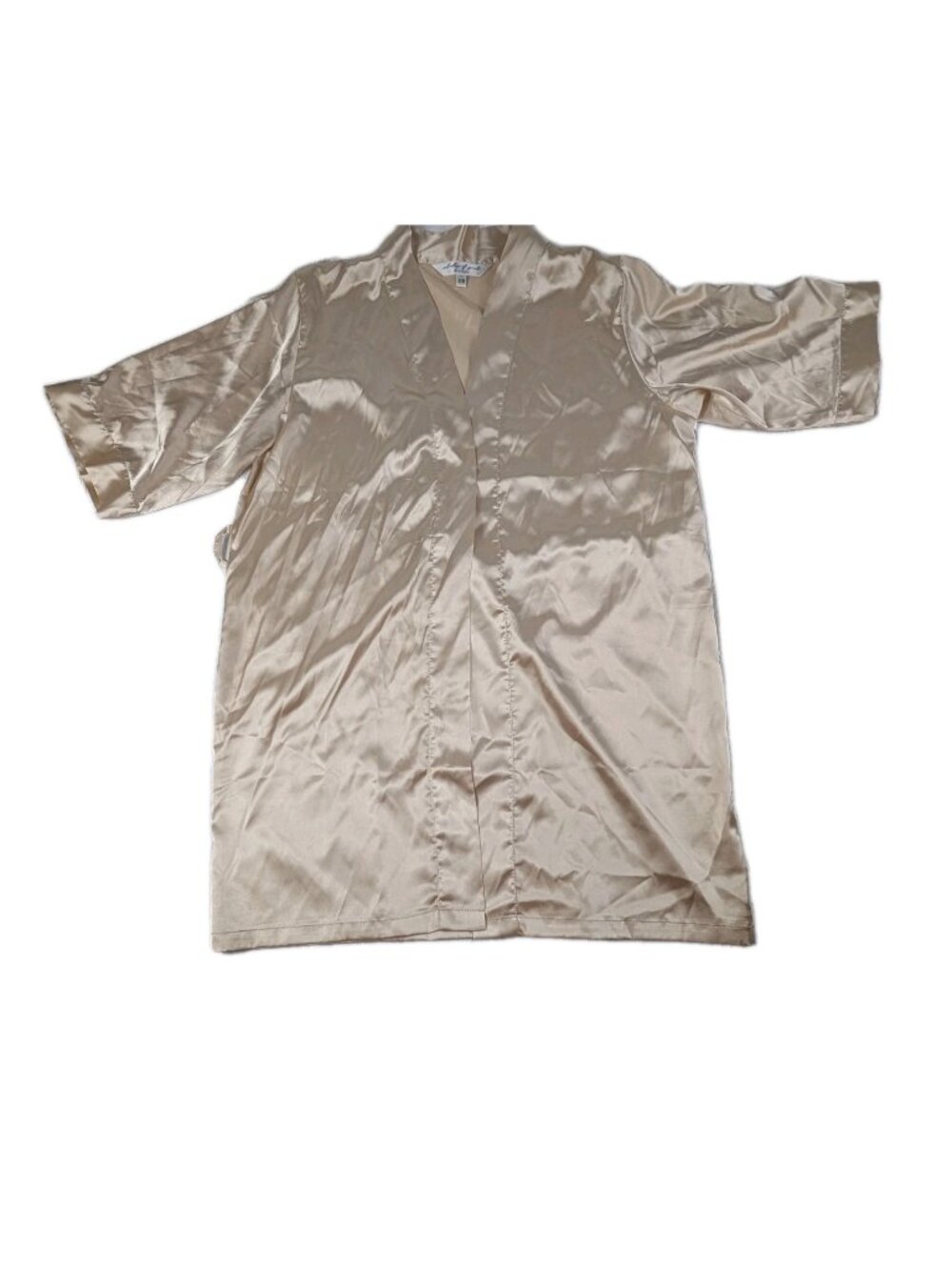 Shades of Pink Robe Women's size S/M brushed gold satin no belt